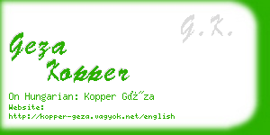 geza kopper business card